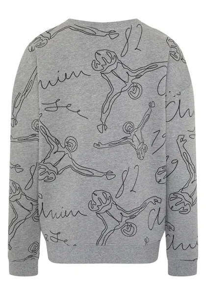 Толстовка с художественным рисунком этикетки CHIEMSEE, цвет Medium Grey Black