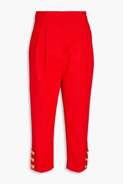 Укороченные зауженные брюки из смесового хлопка Moschino, красный