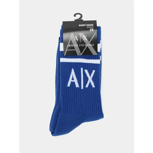 Мужские носки Armani Exchange, 2 пары, высокие, размер S/M, синий, белый