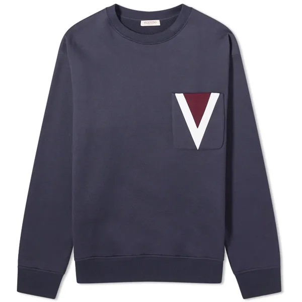 Свитшот Valentino Large V Logo, темно-синий
