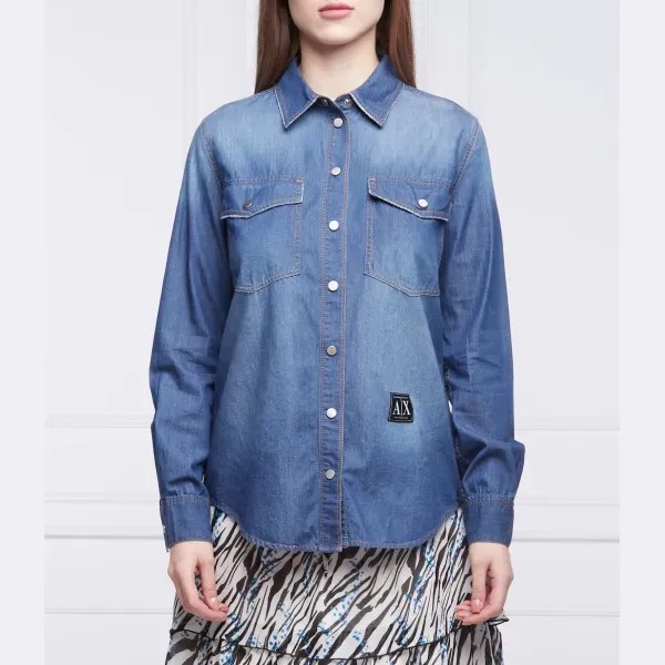Рубашка свободного кроя Armani Exchange, синий