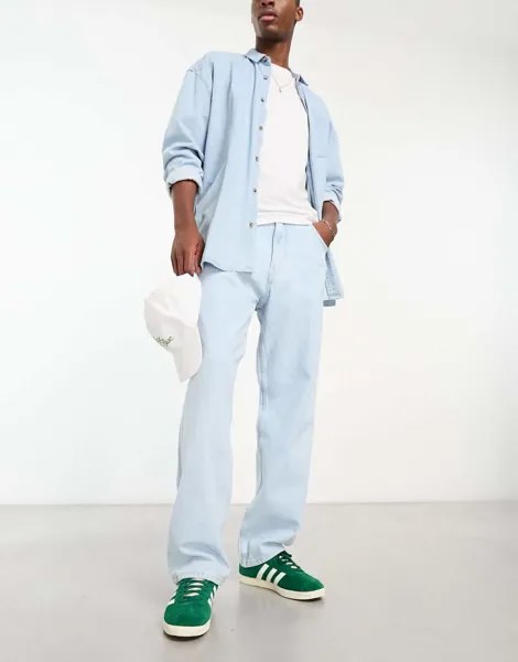 Голубые мешковатые джинсы Pull&Bear