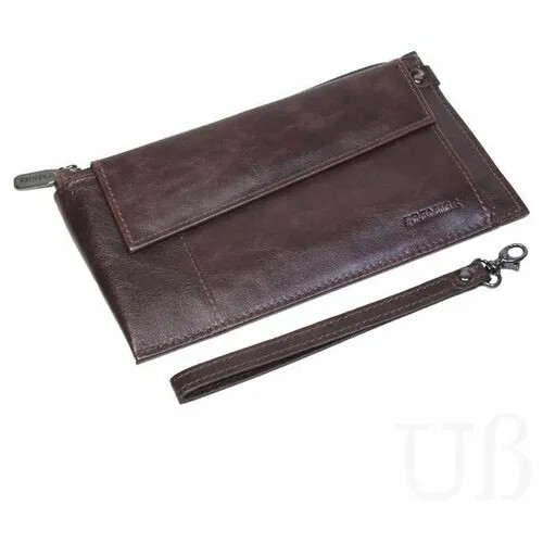 Клатч Premier+URB для денег из натуральной кожи , бумажник, коричневый H-35/02-152