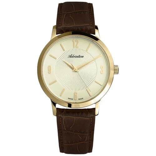 Наручные часы Adriatica A1273.1251Q, золотой, коричневый