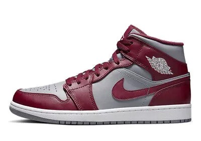 Мужские кроссовки Jordan 1 Mid Cherrywood красный/белый (DQ8426 615)