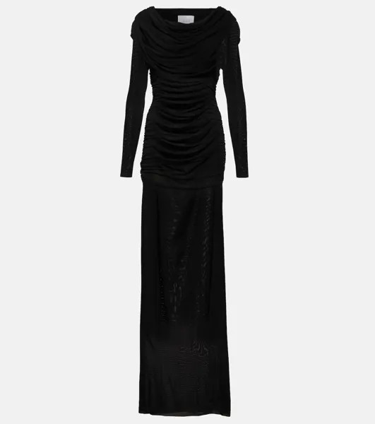 Платье с рюшами GIUSEPPE DI MORABITO, черный