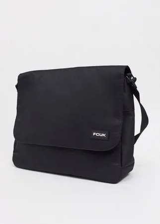 Черная нейлоновая сумка через плечо French Connection с логотипом 