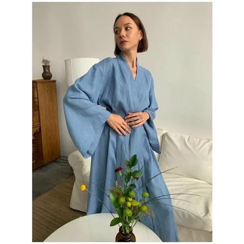 Халат-кимоно  QUALITY, размер ONE SIZE, голубой