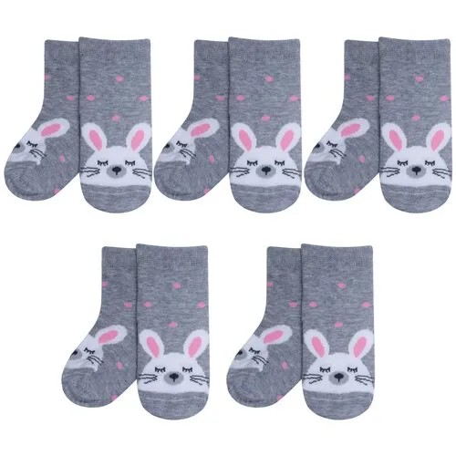 Носки RuSocks 5 пар, размер 10-12, серый