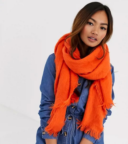 Эксклюзивный ярко-оранжевый пушистый шарф My Accessories London