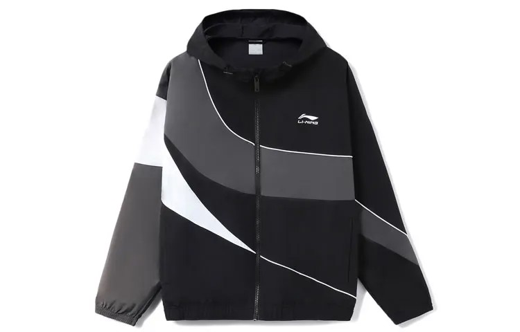 Спортивная модная коллекция куртка мужская черная Lining, черный