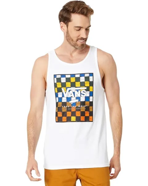 Майка Vans Print Box Tank, цвет White/Mountain View/Gold Fusion