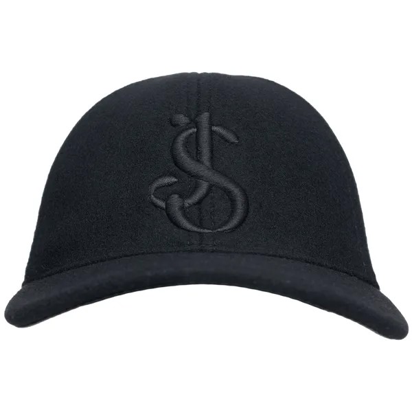 Черная кепка из шерсти с логотипом