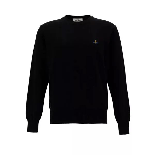 Свитер crewneck sweater with orb embroidery in cott Vivienne Westwood, черный