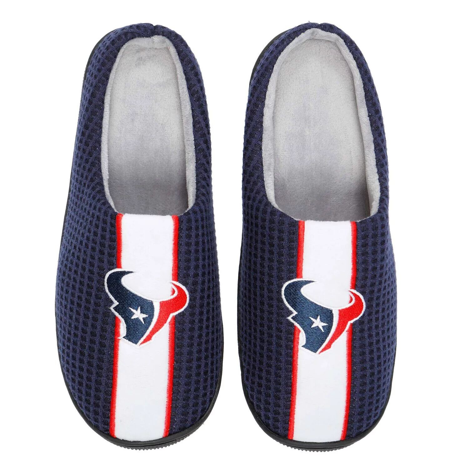 Мужские шлёпанцы из пены с эффектом памяти темно-синего цвета FOCO Houston Texans Team Stripe