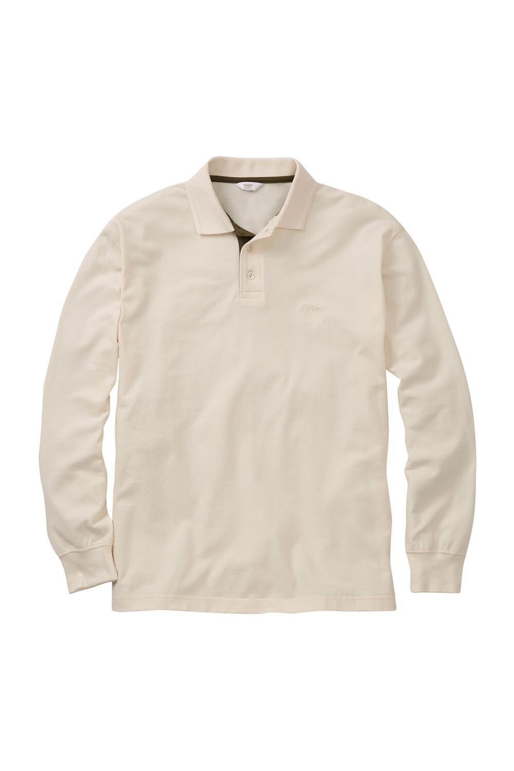 Рубашка поло с длинным рукавом Cotton Traders, белый