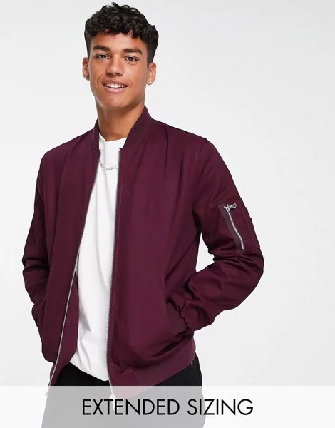 Бордовый бомбер с карманом в стиле MA1 от ASOS DESIGN-Красный