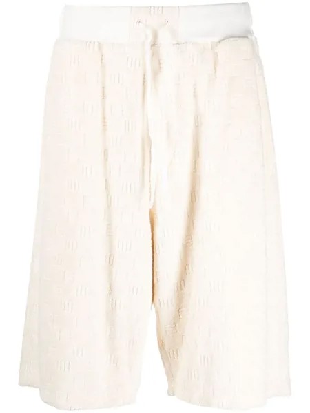 AMBUSH MONOGRAM SWEAT SHORTS WHITE ASPARAGUS W