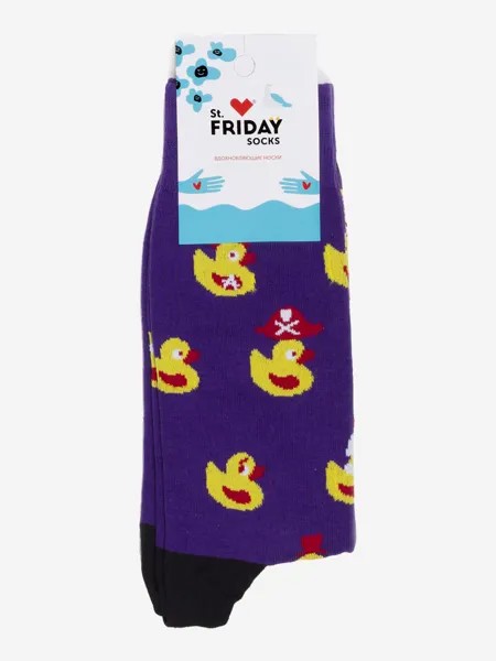 Носки с рисунками St.Friday Socks - Утята пираты, Фиолетовый
