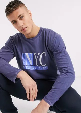 Синий лонгслив New Look