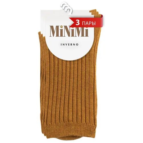Носки MiNiMi, 3 пары, размер 39-41, горчичный