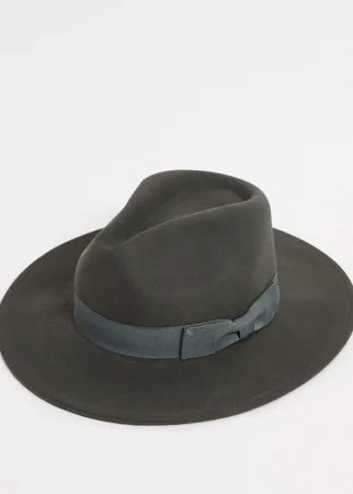 Темно-серая фетровая шляпа с лентой ASOS DESIGN-Серый