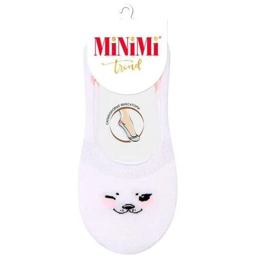 Женские подследники MiNiMi укороченные, фантазийные, размер 39-41 (25-27), белый
