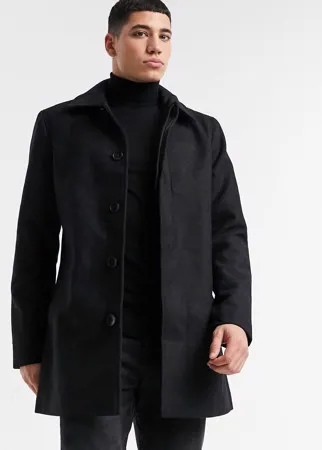 Пальто на пуговицах с воротником French Connection-Черный цвет