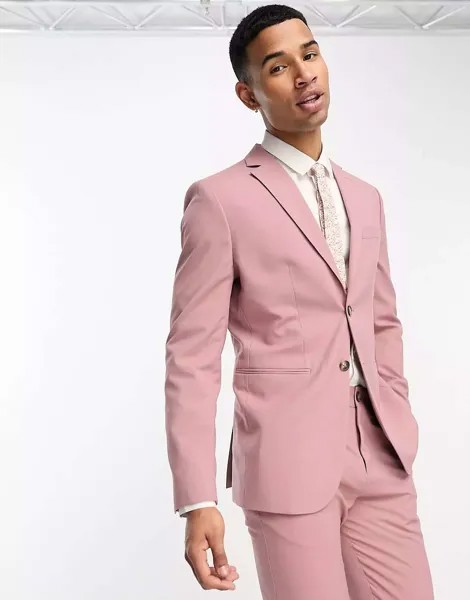 Пыльно-розовый пиджак свободного кроя Selected Homme