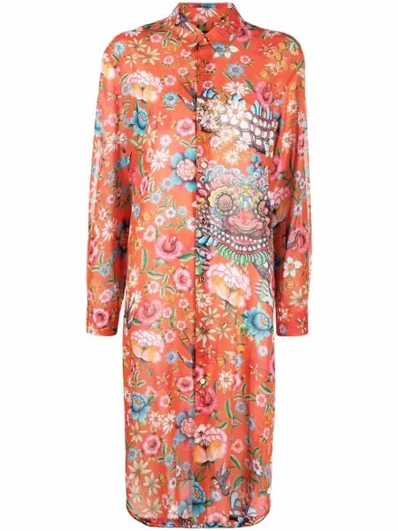 Junya Watanabe платье-рубашка с цветочным принтом