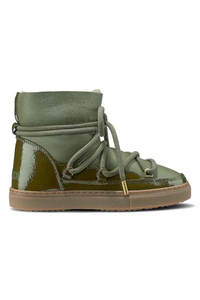 Кожаные ботинки с лакированными деталями Inuikii, зеленый