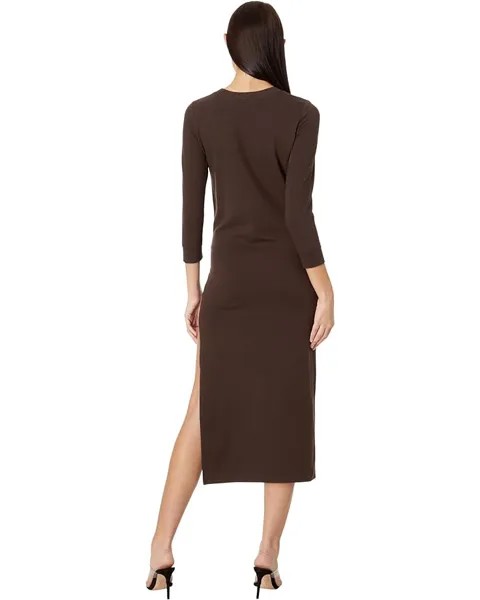 Платье Norma Kamali 3/4 Sleeve Tailored Terry Gown, цвет Chocolate