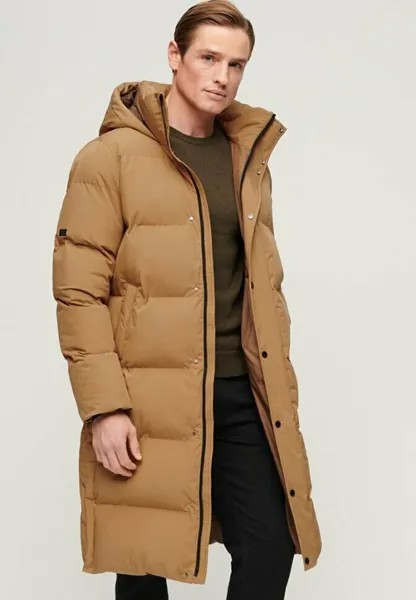 Зимнее пальто Superdry LONGLINE HOODED PUFFER, цвет chipmunk brown