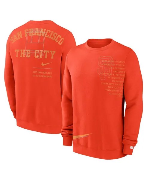 Мужской оранжевый флисовый пуловер San Francisco Giants Statement свитшот с мячом Nike