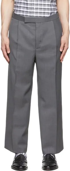 Серые шерстяные брюки Thom Browne