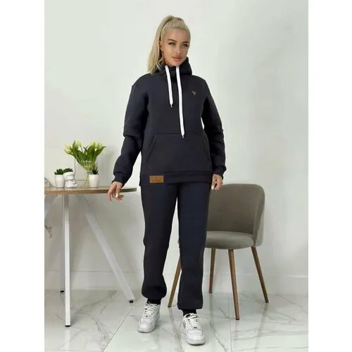Костюм спортивный Jools Fashion женский спортивный зимний, размер 44, серый