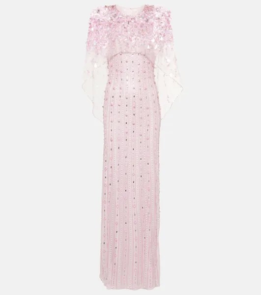 Платье nettie из тюля с декором Jenny Packham, розовый