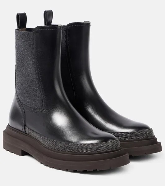 Кожаные ботинки челси Brunello Cucinelli, черный