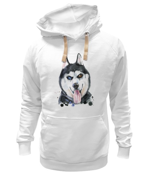 Худи Printio Хаски белое 3XL
