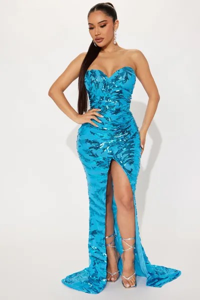 Платье Fashion Nova DR2709, аква