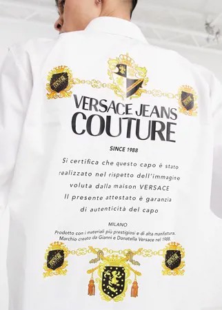 Белая рубашка с логотипом на спине Versace Jeans Couture-Белый