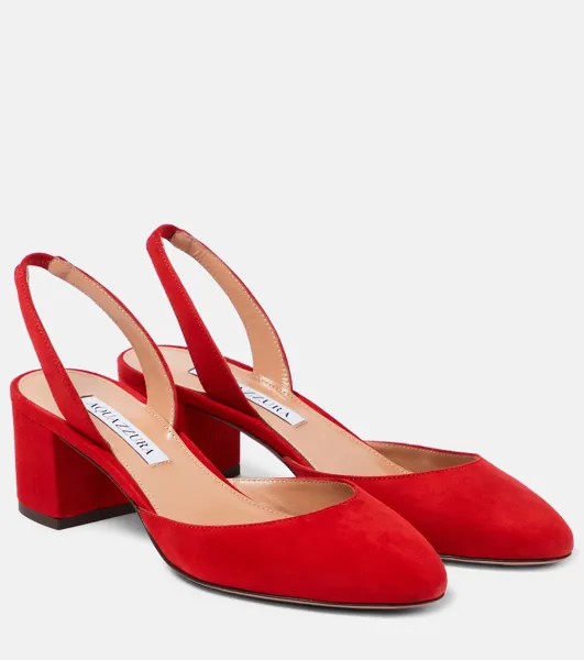 Замшевые туфли Talita с ремешком на пятке Aquazzura, красный