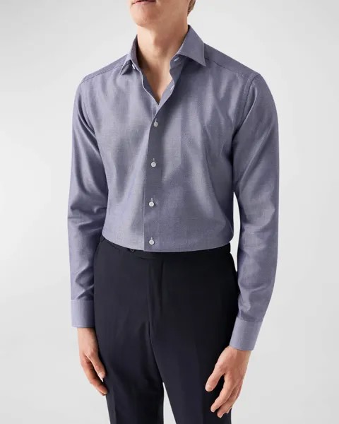 Мужская классическая рубашка приталенного кроя из твила Eton, цвет Navy Blue