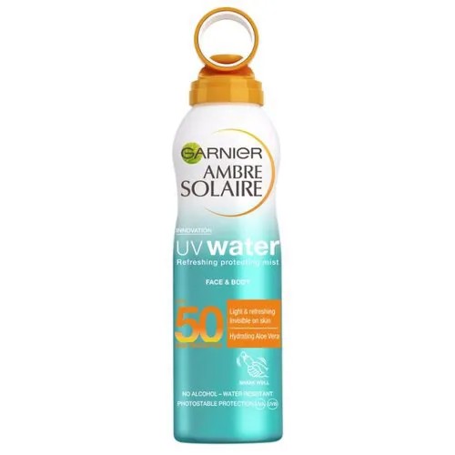 GARNIER Ambre Solaire солнцезащитный спрей-вуаль Солнечная вода SPF 50 200 мл