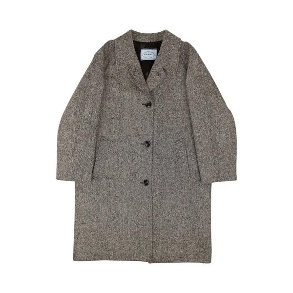 Пальто Prada Donegal Single Breasted Tweed 'Grey', серый