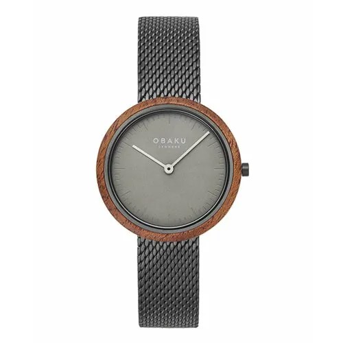 Наручные часы OBAKU Женские наручные часы Obaku Ultra Slim V245LXUUMU с гарантией, коричневый, серый