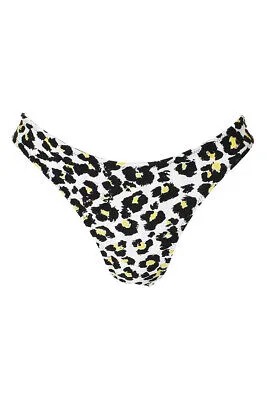 Черные плавки бикини с принтом Volcom Multi Seeing Spots с завышенной талией XS