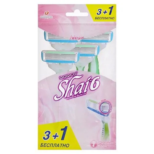 Dorco SHAI6 Vanilla Бритвенный станок упаковка из 4 шт