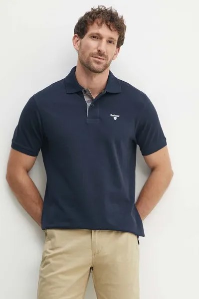 Хлопковое поло Tartan Pique Polo Barbour, темно-синий