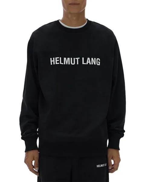 Хлопковая толстовка с круглым вырезом и логотипом Helmut Lang, цвет Black